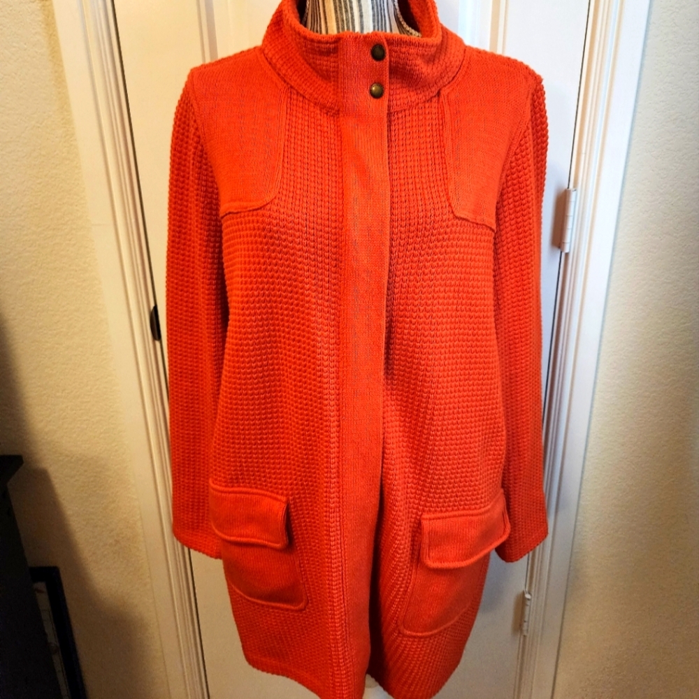 Ralph Lauren orange zip front thick sweater